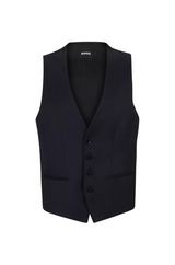 Boss Single-breasted Waistcoat in Virgin-wool Serge