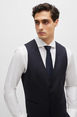 Boss Single-breasted Waistcoat in Virgin-wool Serge