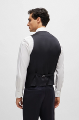 Boss Single-breasted Waistcoat in Virgin-wool Serge