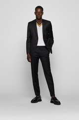 Boss H-Wenten Extra-Slim-fit Pants in virgin-wool serge