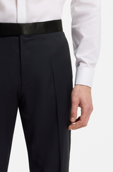 Slim-fit tuxedo pants in virgin wool serge