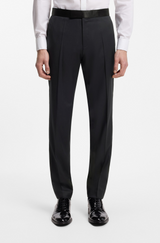 Slim-fit tuxedo pants in virgin wool serge