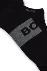 Boss Two-pack of ankle-length socks in stretch fabric