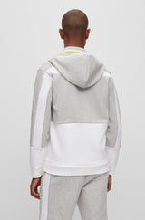 BOSS Cotton-Blend Zip-up Hoodie with Embroidered Logo