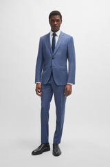 BOSS SLIM-FIT 2pcs Suit In CHECKED VIRGIN-WOOL SERGE
