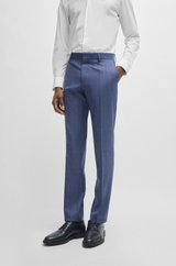 BOSS SLIM-FIT 2pcs Suit In CHECKED VIRGIN-WOOL SERGE