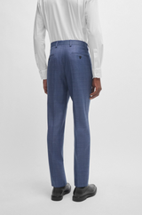 BOSS SLIM-FIT 2pcs Suit In CHECKED VIRGIN-WOOL SERGE