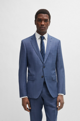 BOSS SLIM-FIT 2pcs Suit In CHECKED VIRGIN-WOOL SERGE