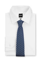 Silk tie with jacquard-woven pattern