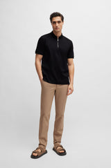 Boss Mercerized Cotton Slim-Fit Polo shirt with Zip neck