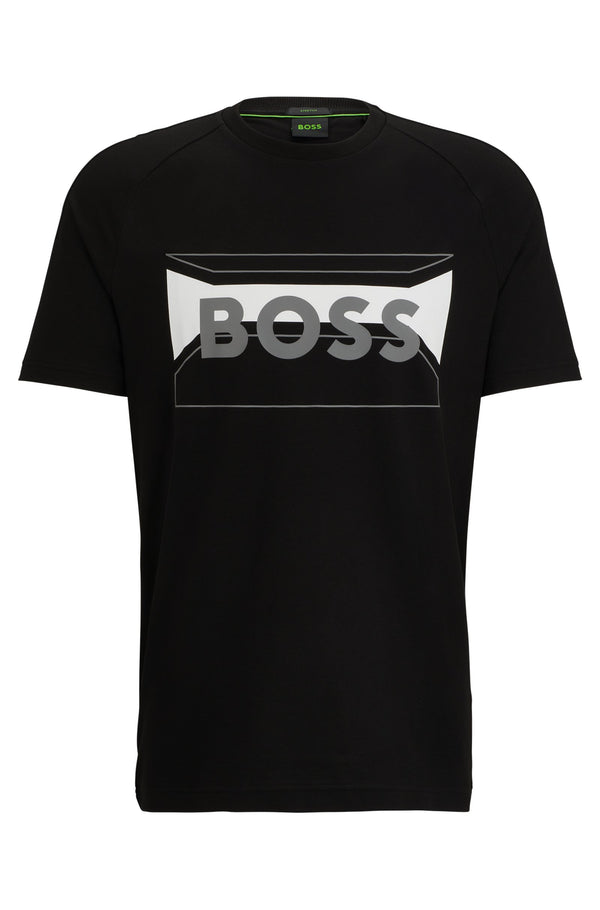 Boss Cotton Blend T-Shirt with Logo Artwork