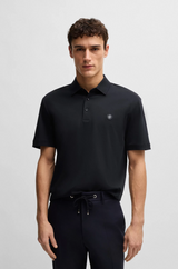 Boss Mercerized-Cotton Polo Shirt with Double Monogram
