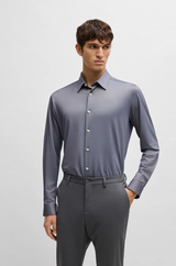 Boss Slim-Fit Shirt in Performance Stretch Structured Fabric