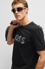 Boss Cotton-Jersey T-Shirt with Logo Print