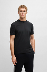 Boss Stretch-Cotton T-Shirt with Logo Collar