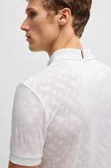 Boss Active Quick-Dry Polo Shirt with Monogram Jacquard