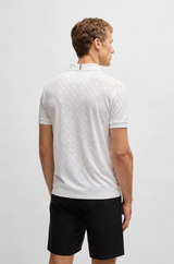 Boss Active Quick-Dry Polo Shirt with Monogram Jacquard