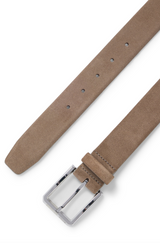 Boss Suede belt with silver-tone buckle