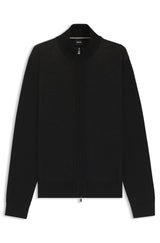 Boss Zip-up cardigan in wool