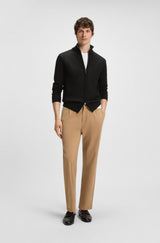 Boss Zip-up cardigan in wool