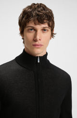 Boss Zip-up cardigan in wool