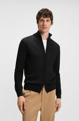 Boss Zip-up cardigan in wool