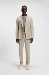 Boss Mercerized-cotton T-shirt with grid pattern