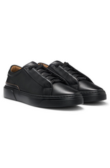 Gary sneakers in brushed leather with elastic laces