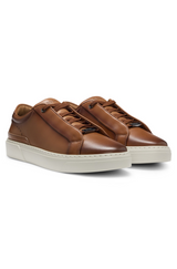 Gary sneakers in brushed leather with elastic laces