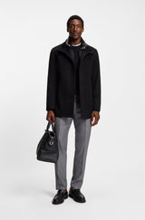 Boss Relaxed-fit coat in wool and cashmere
