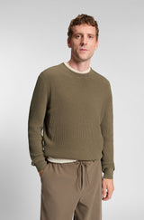 Boss Regular-fit sweater with corduroy rib