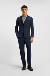 Slim-fit shirt in printed Italian performance-stretch jersey