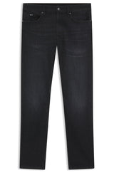 BOSS Delaware slim-fit jeans in black Italian-made denim