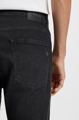 BOSS Delaware slim-fit jeans in black Italian-made denim