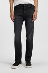 BOSS Delaware slim-fit jeans in black Italian-made denim