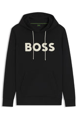 BOSS Cotton-blend hoodie with moulded logo