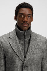 Boss Slim-fit coat with detachable inner