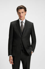 Slim-fit three-piece suit in patterned wool
