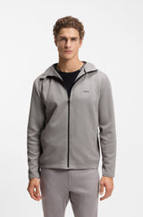 Boss Reflective-detail zip-up hoodie with odour control