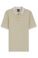 Stripe-trim slim-fit polo shirt in mercerised cotton