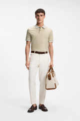 Stripe-trim slim-fit polo shirt in mercerised cotton