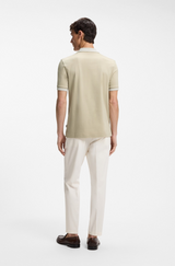 Stripe-trim slim-fit polo shirt in mercerised cotton