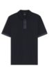 Striped-trim polo shirt in mercerised cotton
