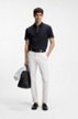 Striped-trim polo shirt in mercerised cotton