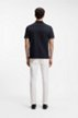 Striped-trim polo shirt in mercerised cotton