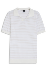 Horizontal-stripe sweater in a cotton blend
