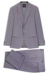 Two-piece slim-fit suit in micro-pattern
