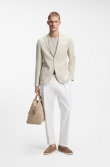 Patterned slim-fit jacket in a cotton blend