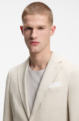 Patterned slim-fit jacket in a cotton blend