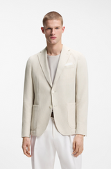 Patterned slim-fit jacket in a cotton blend